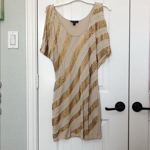 Bebe Gold Sequenced Dress